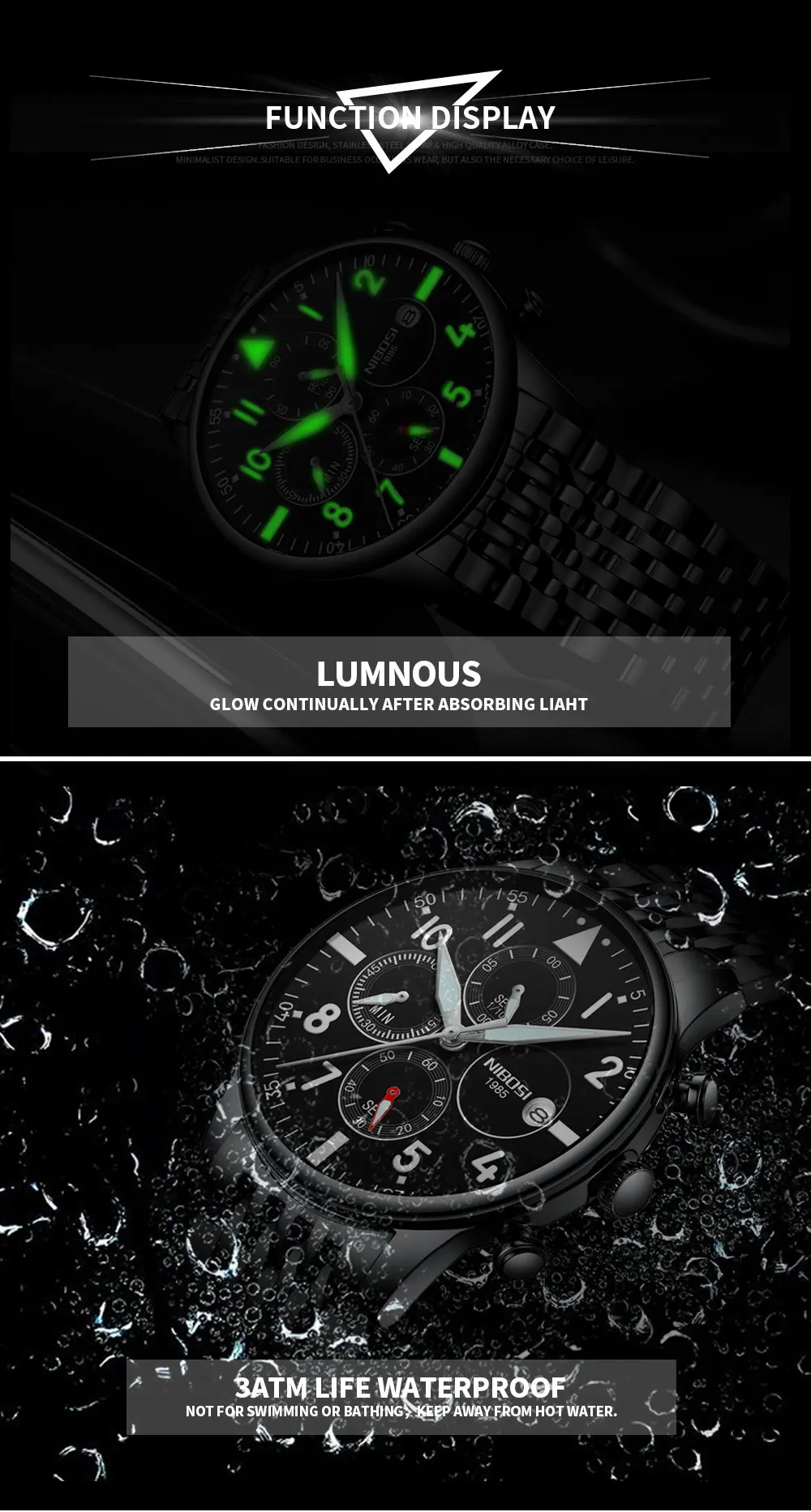 Rologios Masculinos NIBOSI Mens Watches Top Luxury Brand Mens Steel Bracelet Quartz Watch Analog Wristwatch Waterproof Saat (7)