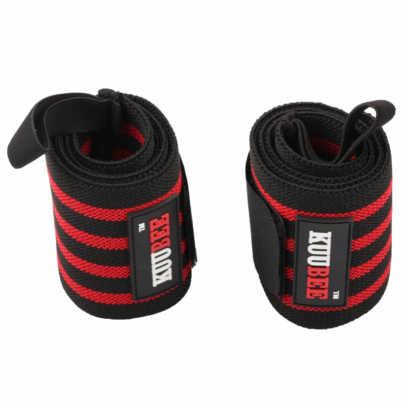 2 шт. ремешок для поднятия веса под давлением спортивные безопасные эластичные браслеты на запястье штанга поддержка рук запястья обертывания - Цвет: Красный
