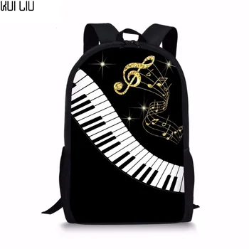 

Customized Fashion 3D Piano Keyboard/Music Note Printing Woman Men Backpacks Casual Laptop Rucksacks Travel Students Back Pack