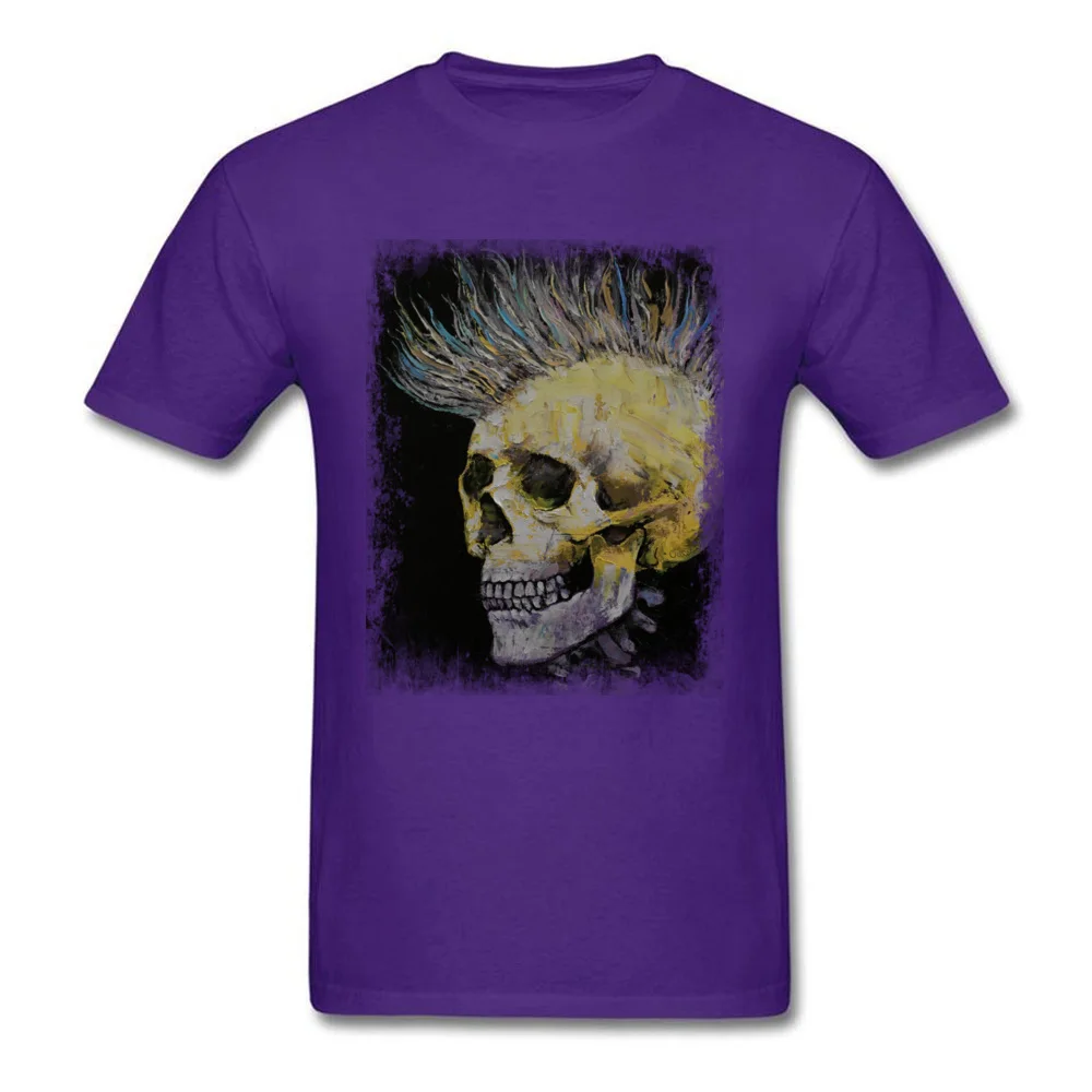 MOHAWK Tops Shirt New Arrival Round Neck Normal Short Sleeve 100% Cotton Men T-Shirt 3D Printed T Shirt Top Quality MOHAWK purple