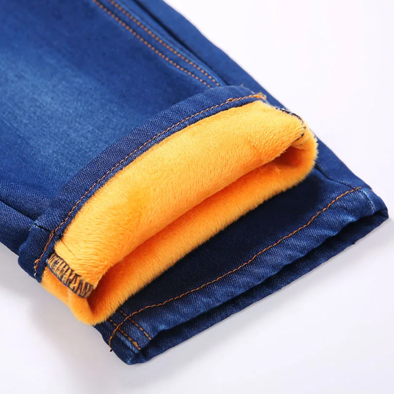  Autumn Winter Men Activities Warm Jeans High Quality Casual Male Jeans Warm Flocking Warm Soft Man Fashion Plus Fleece jeans