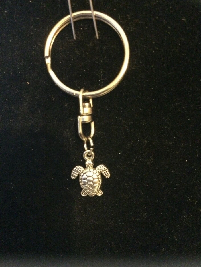 Marine life tortoise Keychain Decorative Vintage silver Charm Pendant