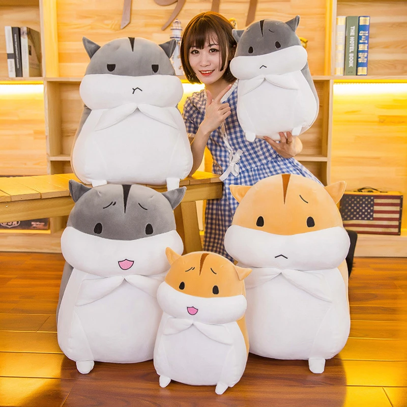 30 40 50 60cmpromotion Grosse Peluche Hamster Poupee Jouets En Peluche Hamster Oreiller Anniversaire Present Bebe Accompagner Poupee Cadeau Pour Les Enfants Aliexpress