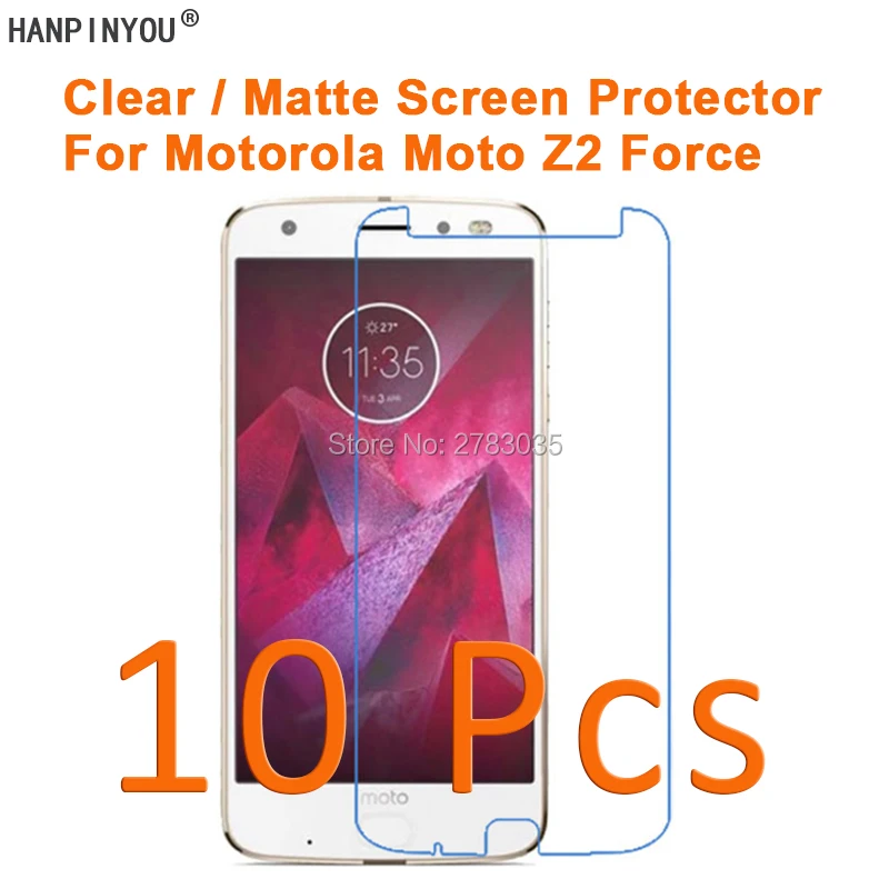 

10 Pcs/Lot For Motorola Moto Z2 Force 5.5" HD Clear/Anti-Glare Matte Screen Protector Protective Film Guard (Not Tempered Glass)