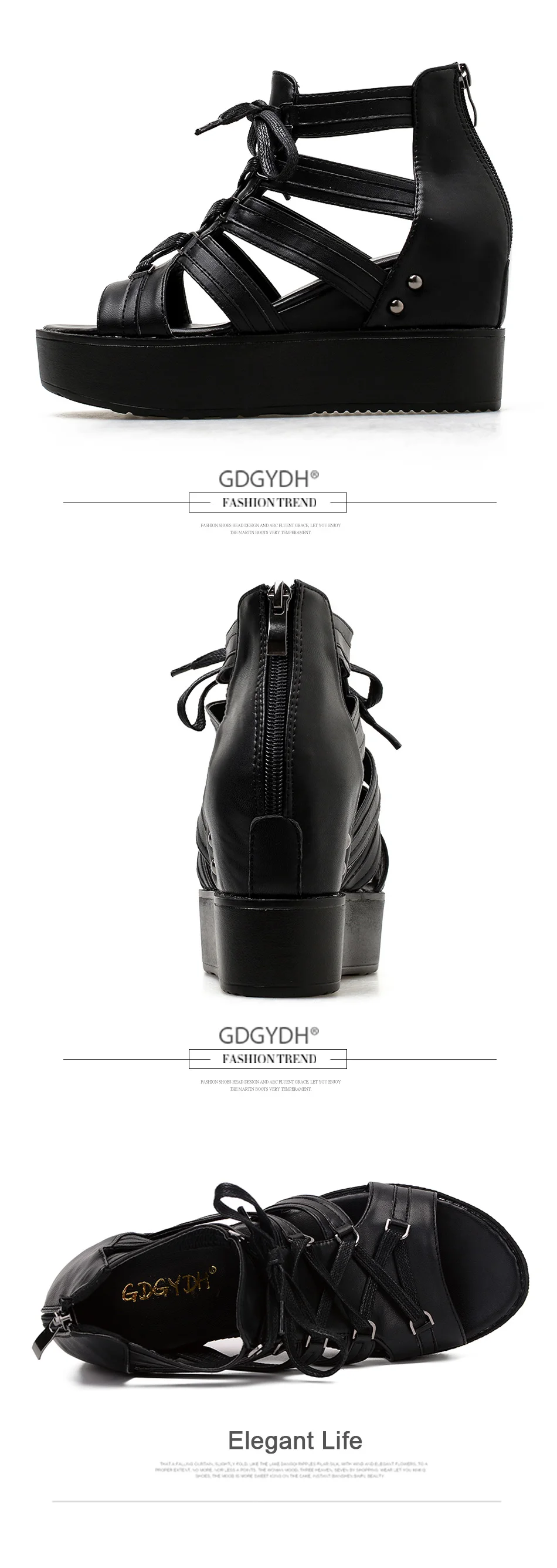 Gdgydh 2018 Gladiator Fashion Wanita Musim Panas High Heels Wedges ukuran Euro 35 36 37 38 39 40