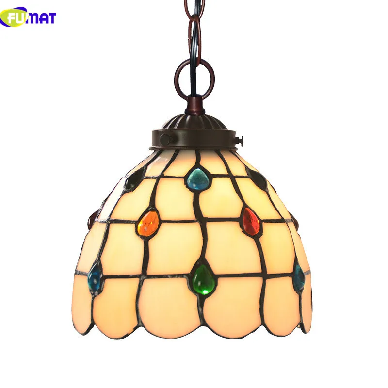 Download FUMAT Tiffany Pendant Lamp LED E27 Stained Glass Shade Pendant Light Color Glass Art Hanglamp ...