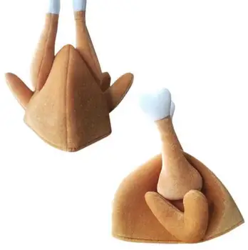 

Thanksgiving Plush Roasted Chicken Hat Caps Toy Supplies Hats Gift for Kids Adults Party Winter Velvet Christmas Animal Hat