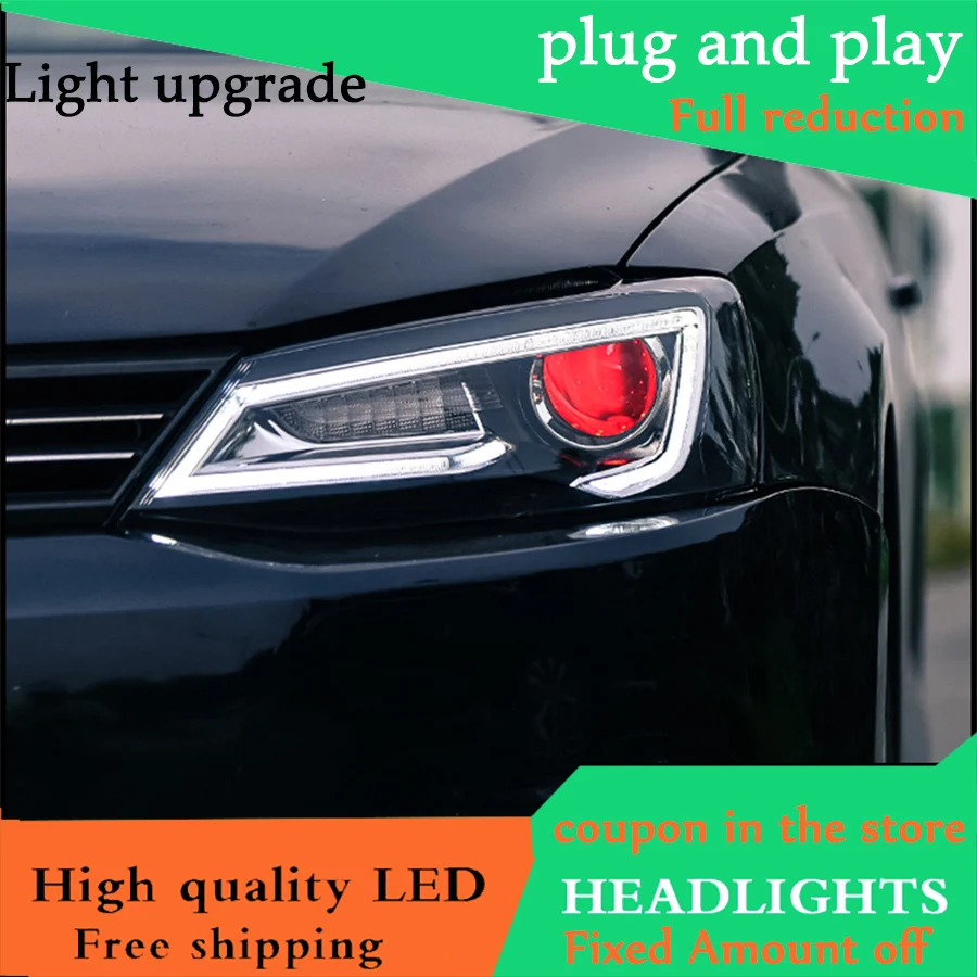 

Car styling case for VW Jetta 2012-2017 Headlights LED Jetta Headlight DRL LED lens headlamps HID Xenon turnlight running light