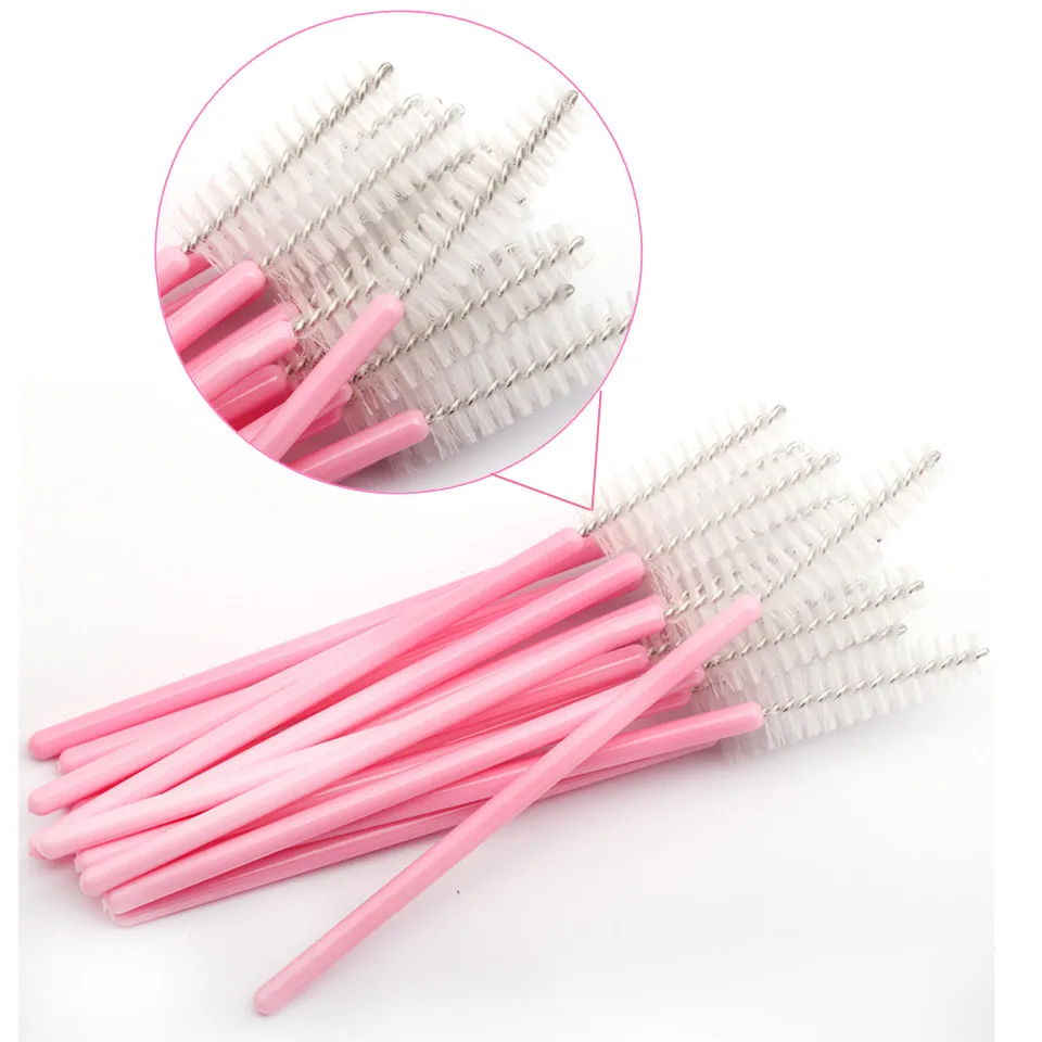 white pink handle brush