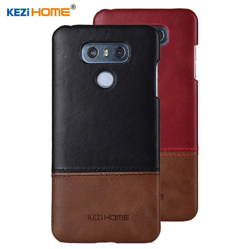

Case for LG G6 KEZiHOME Luxury Hit Color Genuine Leather Hard Back Cover capa For LG G6 5.7'' Phone cases