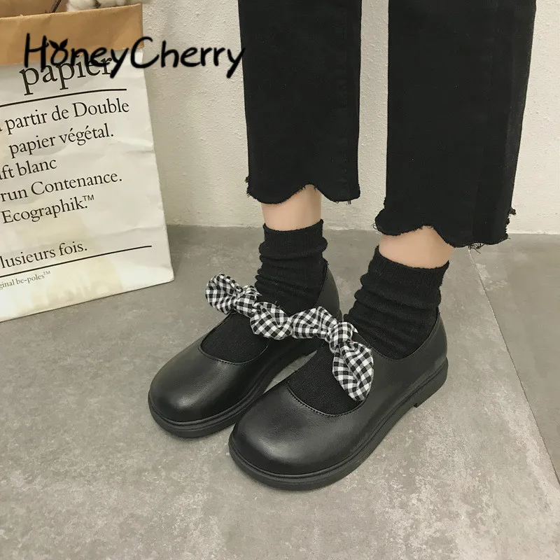 

Korean Version Of The New Japanese Bowknot Single Shoe Female Students British Soft Girls College Style Single Shoe Size35-39