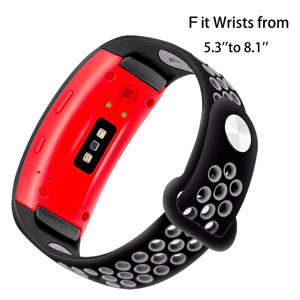 Двухцветный силиконовый резиновый ремешок для часов samsung gear Fit 2 R360/Fit2 Pro R365, спортивный ремешок, браслет на запястье