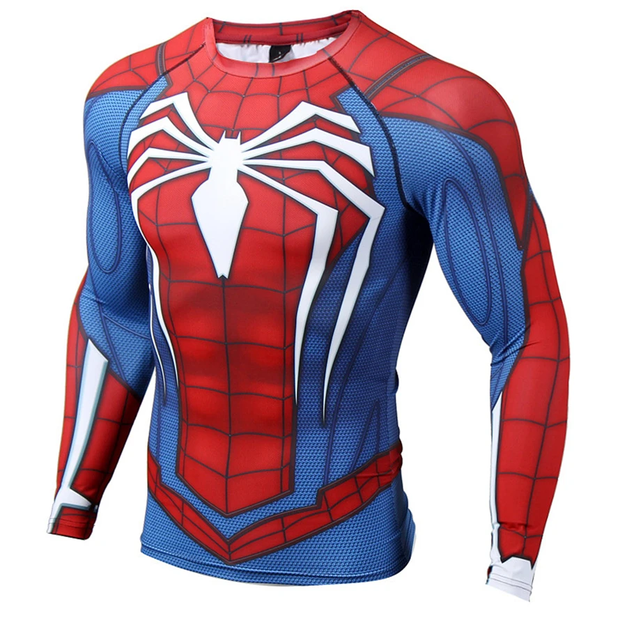 Рукав реглан Человек-паук 3D футболки с принтом Мужские обтягивающие рубашки спортивные футболки топы для мужчин мужской костюм для бодибилдинга