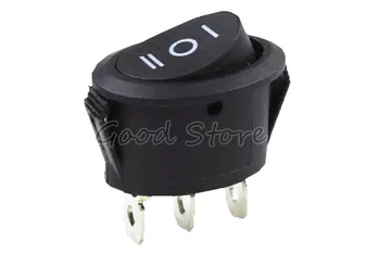 

1PCS ON-OFF-ON AC 6A 250V 10A 125V Black 3 Position 3 Pins Mini Oval Rocker Switch