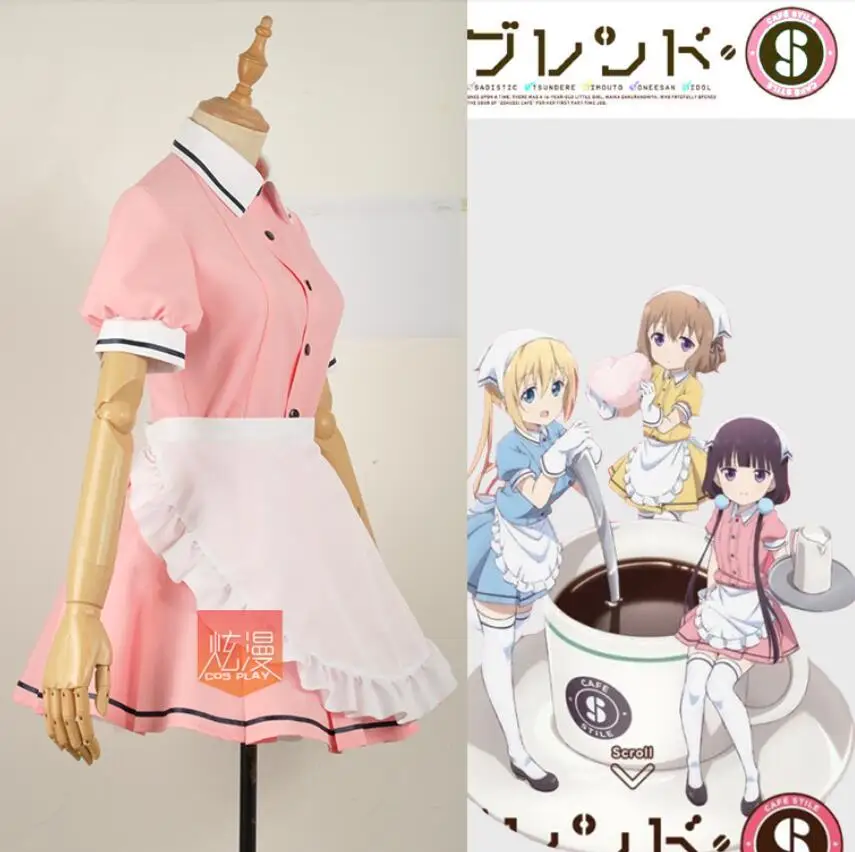 Аниме Blend S Sakuranomiya маика Косплэй костюм японский розовый Кофе горничной весь