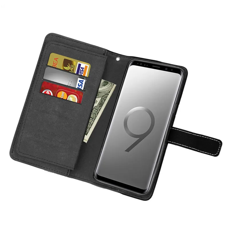 Для Coque samsung Galaxy S9 чехол из искусственной кожи многофункциональный девять карты