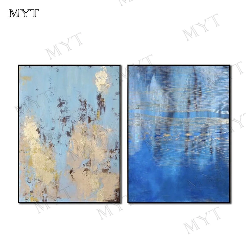 

MYT Wholesale High Quality Abstract 2 Pieces Oil Painting On Canvas Handmade Beautiful Colors Abstract Landscape Oil Painting