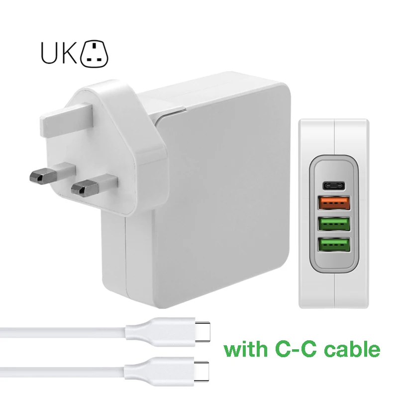 45 Вт, 20 в, 2.25A, 31 Вт, USB C, настенный адаптер для ноутбука, зарядное устройство, 4 порта, Тип C, питания для MacBook Air, hp, DELL, для iPad Pro, Galaxy S9 - Цвет: Фиолетовый