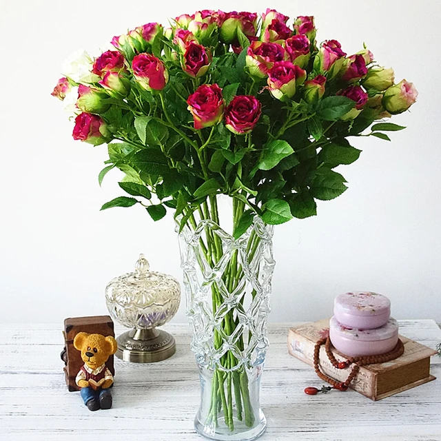 4 Rose Bud Artificial Flowers Real Touch Fake For Wedding 4 Rose Bud Artificial Flowers Real Touch Fake For Wedding Holding Flower Bouquet Home Vase