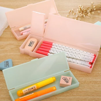 

Funny PP Plastic Coin Bags Makeup Box Transparent Simple Practical Lovely Pen Box