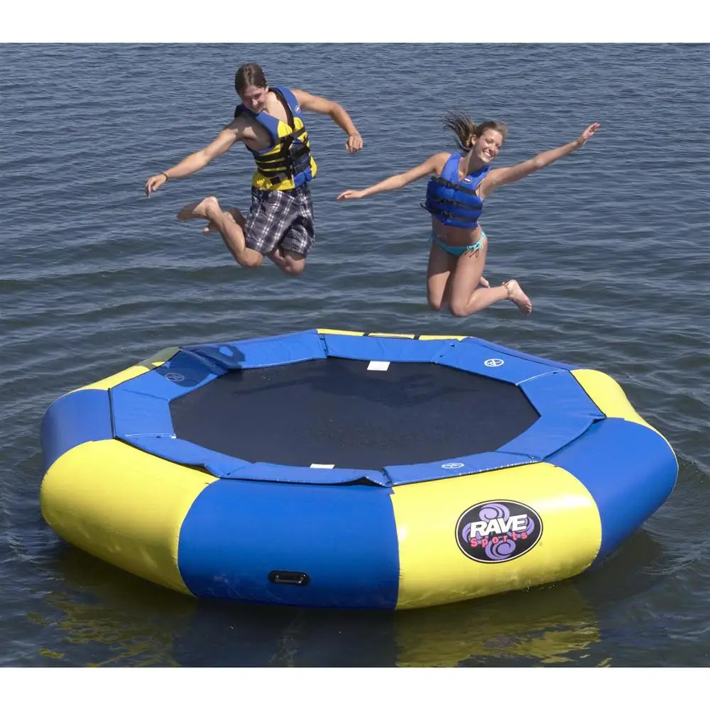

2019 Free shipping water trampoline 4M diameter 0.6mm PVC inflatable trampoline or inflatable bouncer water park used