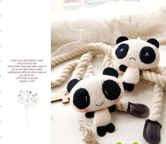 

Super Kawaii 8CM Lover Panda Small Plush Stuffed Toy Doll Pendant Key Chain Doll Bouquet Plush Doll Toy B0840