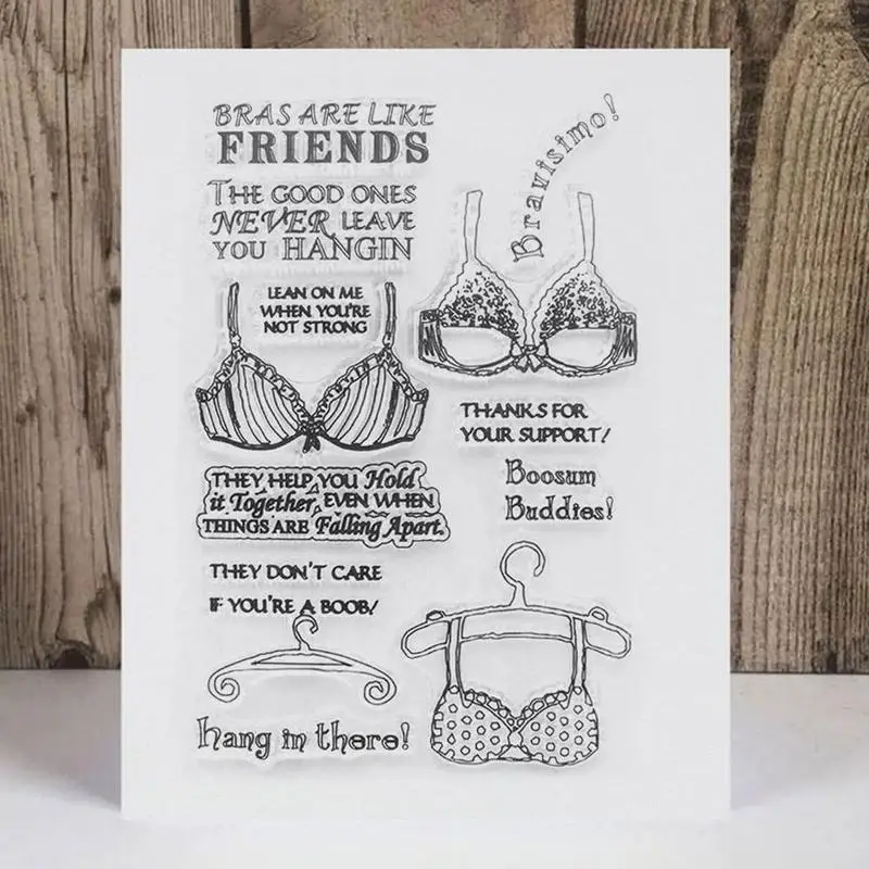 

Clear Stamps Scrapbooking Sexy Women Underwear Bra Letters Diy Silicone Seals Scrapbooking Card Making Photo Album Decoration