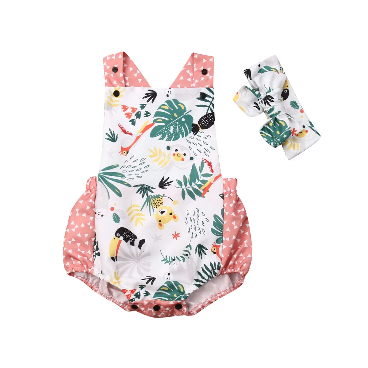 

New 2PCS Kids Baby Girls Cute Animal Bodysuit Jumpsuit Summer Outfits