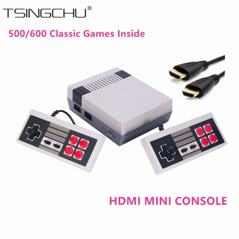 TSINGO ретро мини HD выход семейная ТВ Видео игровая консоль встроенный 600