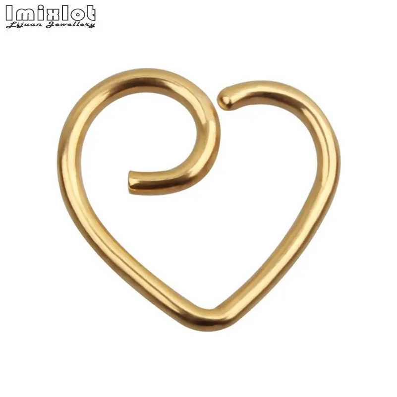 2 шт. хирургическая сталь Daith сердце кольцо хряща для пирсинга ушной раковины кольца для носа и губ орбитальные серьги шпильки спиральные украшения для пирсинга ювелирные изделия для тела