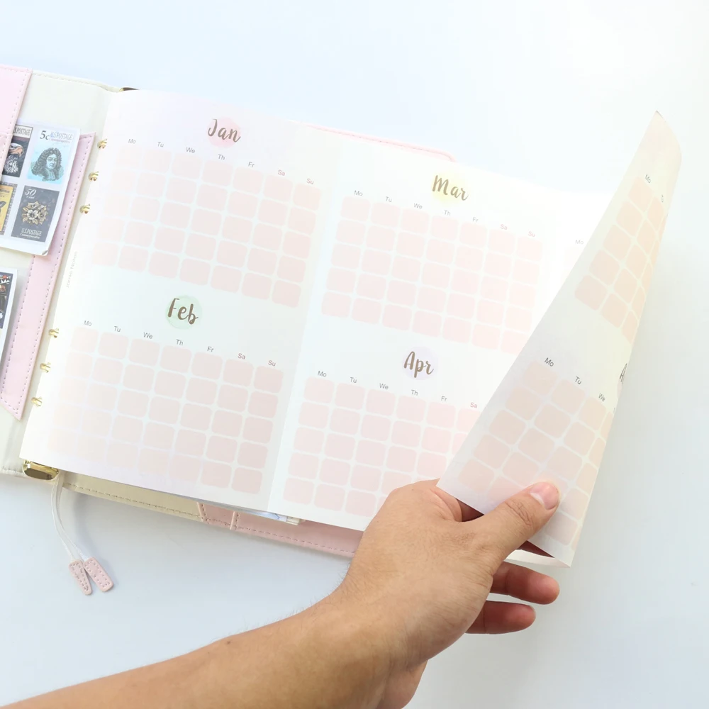 

Domikee new cute 6 holes folding refills inner paper core for binder notebooks:yearly planner,monthly planner,sign in,blank,A5A6
