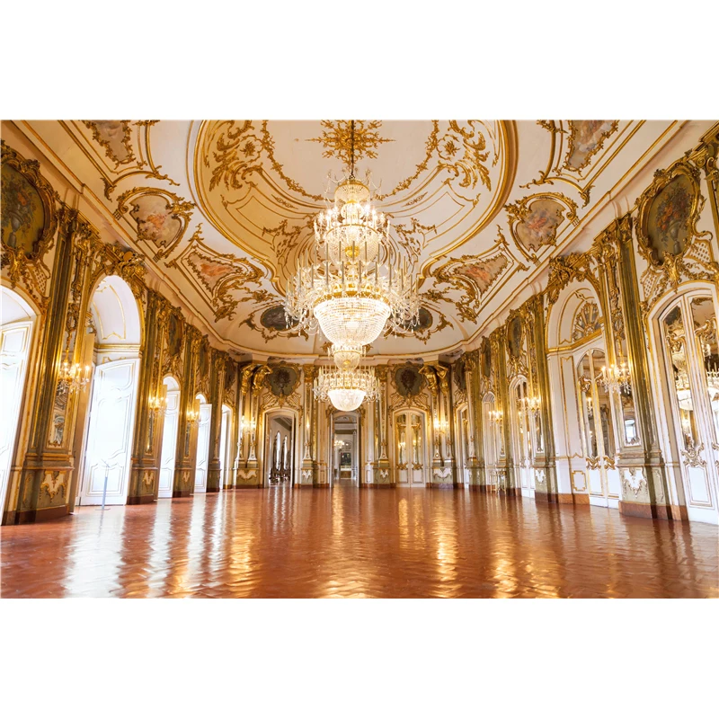 VinylBDS Photographic Background Golden Palace Chandelier Crystal Lamp Photo Photocall Backdrops Boy Kids 8 x ft | Электроника