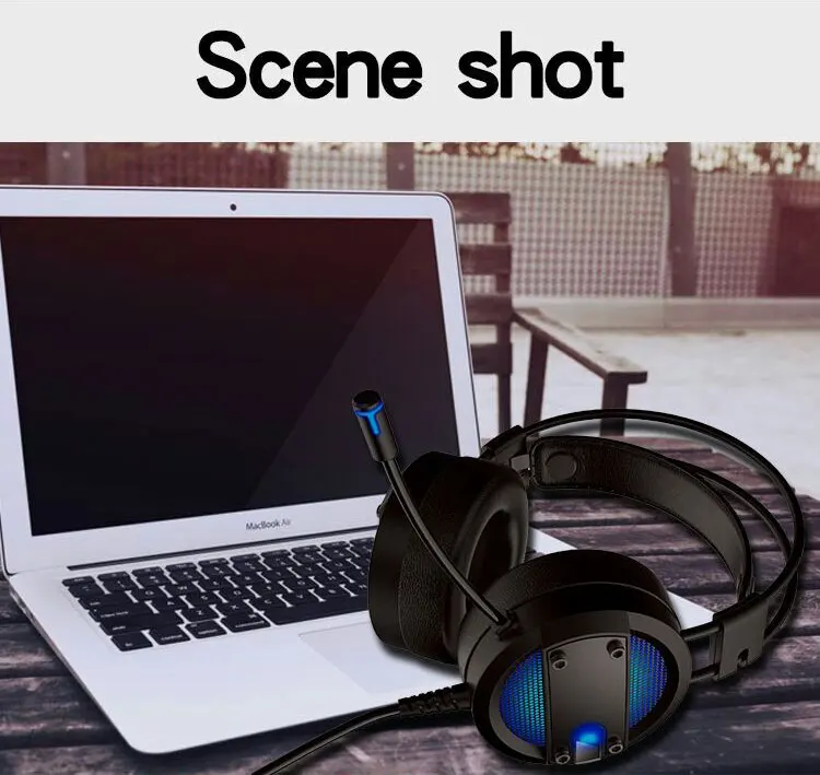 MagiftA10 Gaming Headset Stereo Headphones with MIC For Computer PC Laptop Gamer USB LED Light Glowing Over Ear For Video (8)