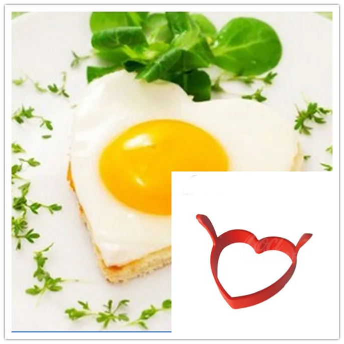 Творческий Круглый сердце кухня силиконовые яйцо жарить Frier Форма для яиц инструмент Яйцо Кольцо Силиконовые Прямая - Цвет: Heart