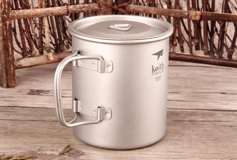 Copos com Tampa Copo de Água de Titânio Dobrável de Parede Copo de Acampamento ao ar Keith Titânio Cabo Simples Livre Caminhadas Viagem Canecas 220 ml 900 ml 27 Keith Titânio Copo De Água De Titânio