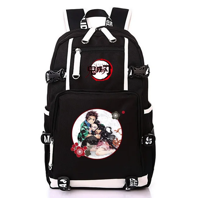 Японское аниме Demon Slayer: Kimetsu no Yaiba Bookbag брезентовые школьные рюкзаки USB рюкзак для ноутбука мультяшный дорожный рюкзак Rugzak - Цвет: 9