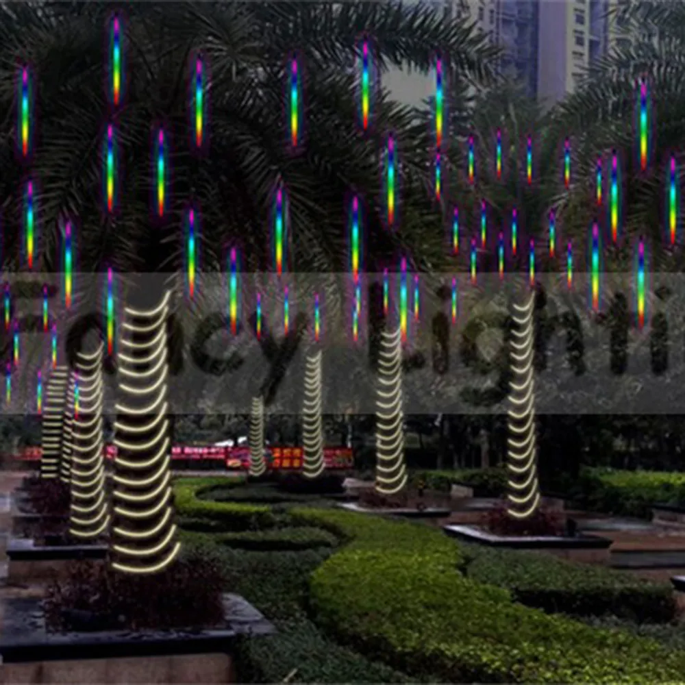 ICOCO 8 шт. 30 см светодиодный Метеоритный дождь Дождь ламповый светильник s наружный Декор ландшафтный светильник гирлянда 18 SMD сказочная елка дорожная лампа Рождество