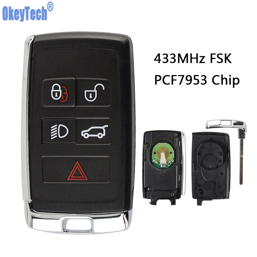 OkeyTech OEM модифицированный 5 кнопочный чип 433 МГц PCF7953 Автомобильный Дистанционный