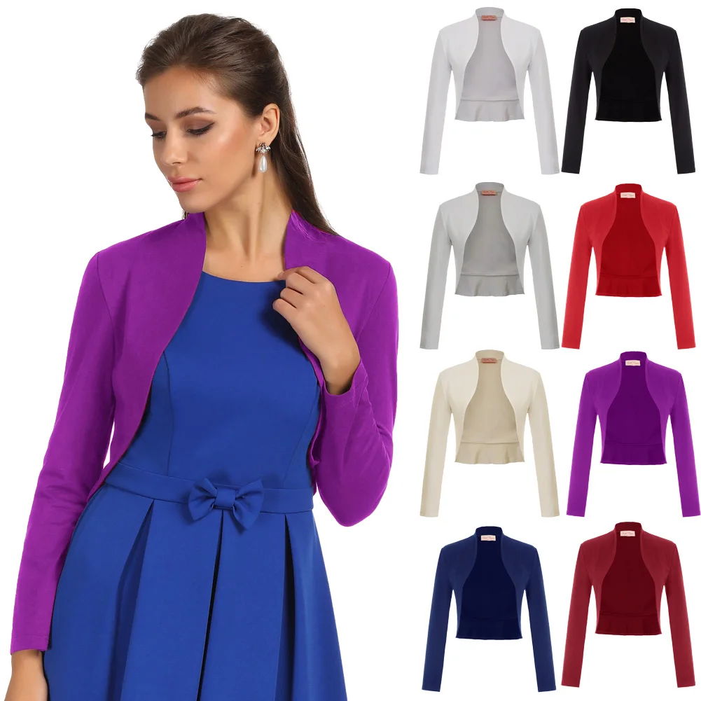 Belle Poque женское винтажное болеро с длинным рукавом открытой передней