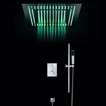 Luxury European LED Light Rainfall Showerheads Shower Set Thermostatic  SUS304 Bathroom Ceiling Showers Remote Control LED