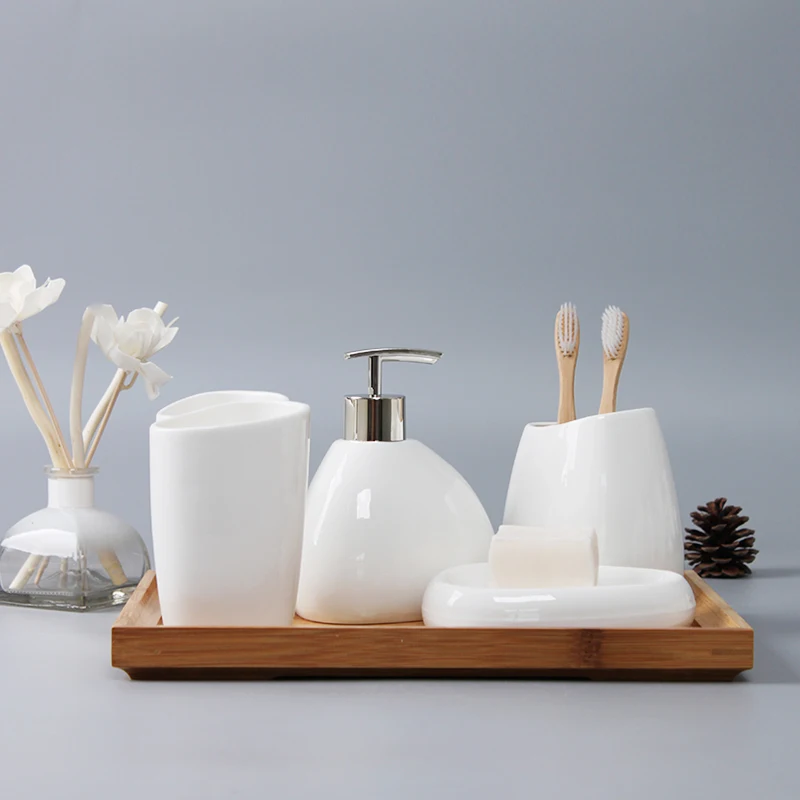 China Six-piece Set ceramics Bathroom Accessories Set Soap Dispenser/Toothbrush Holder/Tumbler/Soap Dish Bathroom Products