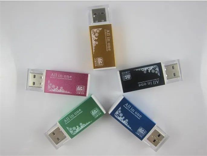 Все в 1 металлический корпус USB 2.0 Card Reader для Micro SD TF MS Duo M2 SD SDHC MMC устройство чтения карт памяти адаптера Цвет дополнительно