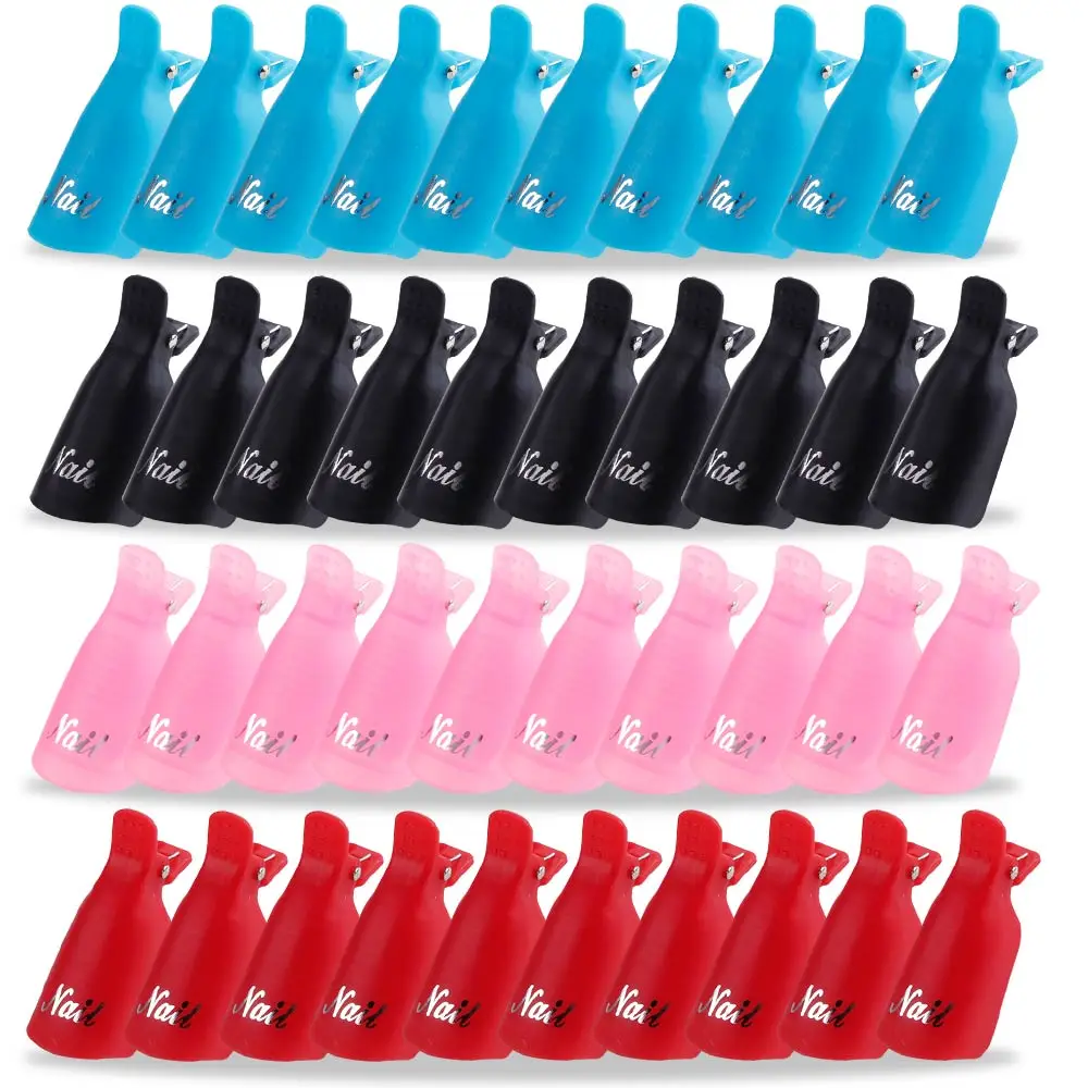 

10Pcs UV Gel Polish Remover Plastic Nail Art Soak Off Cap Clips Nail Art Tips for Manicure Wrap Tools Nail Degreaser Cleaner