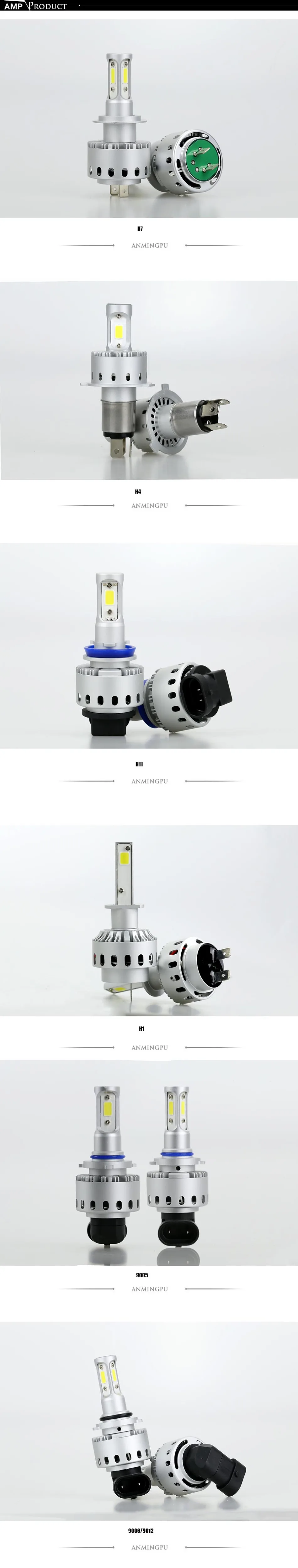ANMINGPU Car Light H4 H7 LED H8H11 HB39005 HB49006 LED Lamp H1 9012 H13 90W 12000lm Auto Bulb Headlamp 6500K Headlight Bulbs  (3)