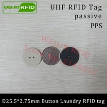 UHF RFID tag laundry PPS button Washable heat resisting 915m 868m 860-960M Alien Higgs3 EPC Gen2 6C smart card passive RFID tags