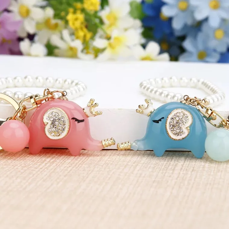 

free shipping 50pcs/lot resin elephant keychain purse handbag hanger favors for bridal showers baby baptism birthday party gifts