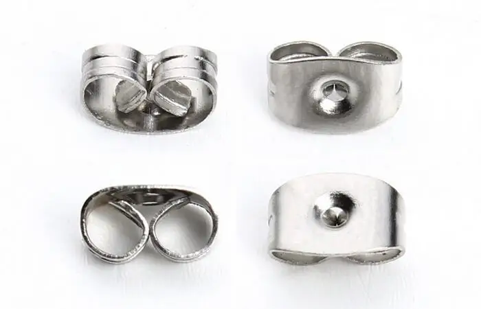 steel color Горячая Распродажа 500 шт/партия серьги женские серьги из нержавеющей стали заглушки блокированные серьги задний замок для сережек-гвоздиков DIY ювелирные аксессуары - Цвет: steel color