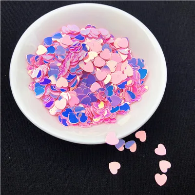 1200 шт./упак. 6 мм сверкающие сердце любовь пайетки с блестками для ногтей, свадебные конфетти украшения, кристалл грязи аксессуары - Цвет: Pink