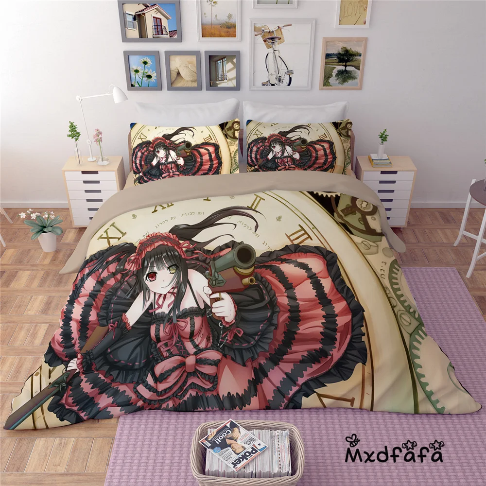 

Mxdfafa Anime DATE A LIVE Duvet Cover Set bedding set Luxury Comforter Bedding Sets Include 1 Duvet Cover and 2 pillow cover