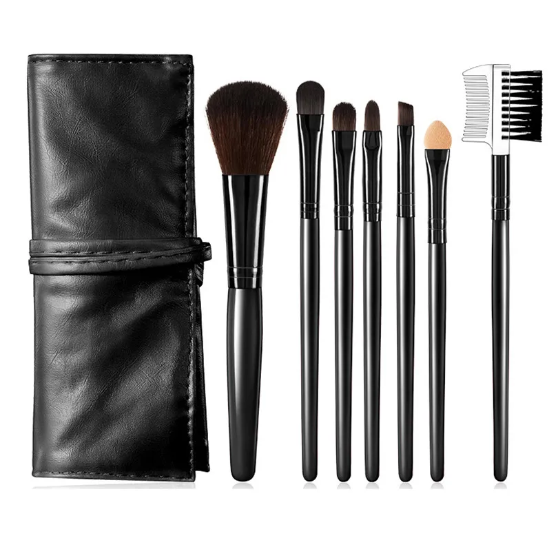 

Cosmetic Tools 7Pcs Makeup Brush Set For Women Premium Synthetic Makeup Brushes Kit Wtih Eyeshadow, Powder And Lip Brush PU Bag